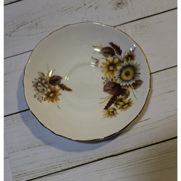 Crown Staffordshire England Fine Bone China Teacup & Saucer by Duchess Sunflower - Picture 8 of 11